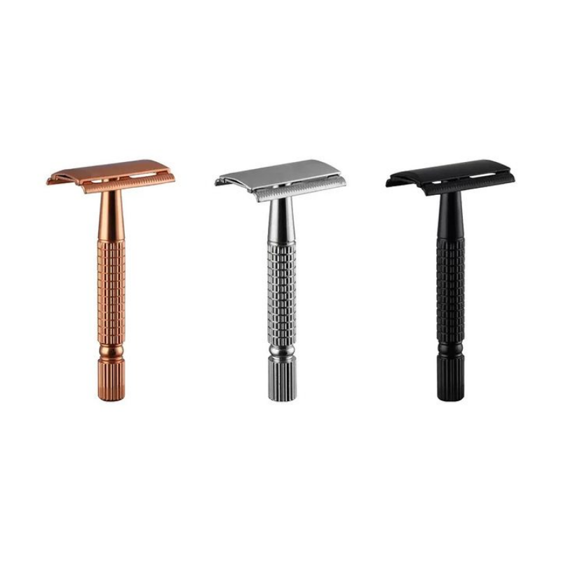 Klassisk barberbladsholder til barbering af barberblade til mænd, barbermaskine, sikkerhed i rustfrit stål til mænd, barber lige barberblade