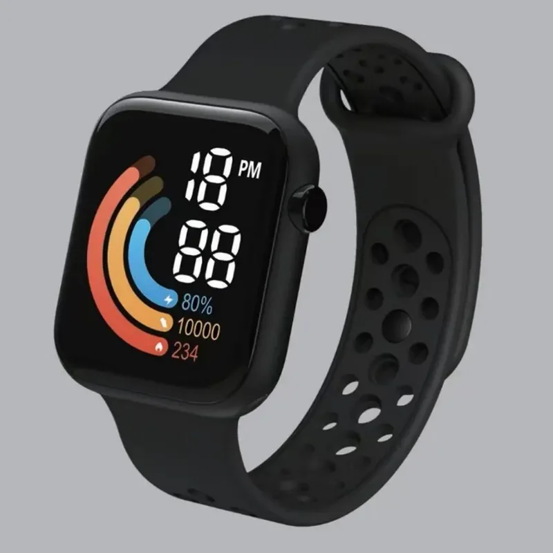 YIKAZE LED Digital Watch for Kids Sports Waterproof Digital Watches Boy Girl Childrens Silicone Watch Electronic Clock