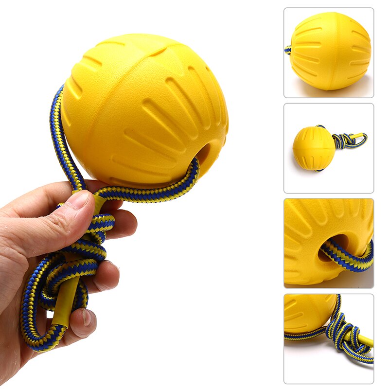 Pet Dog Training Chew Toy Indestructible Solid Rubber Ball Play Fetch Bite Carrier Rope Bite