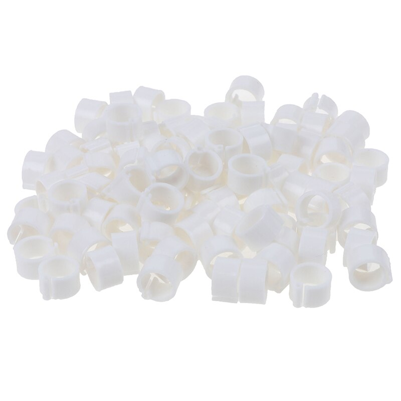 100Pcs Pigeon Leg Poultry Dove Bird Parrot Clip Rings Inner Diameter 8mm: White