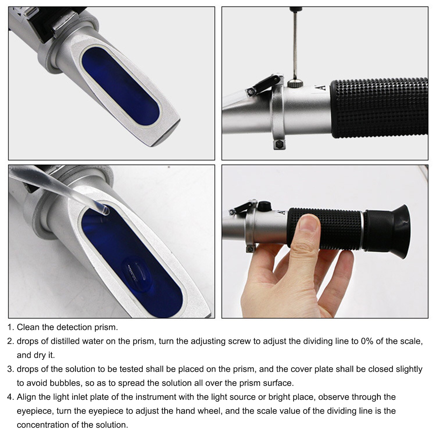 3-in-1 Honey Refractometer for Brix Scale Range Handheld Honey Moisture Tester ATC Refractometer Honey Concentration Meter