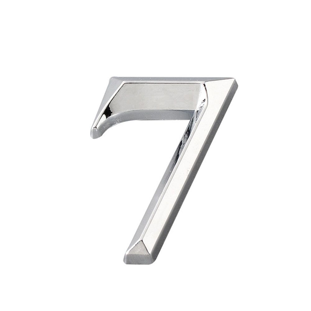 House Number Stickers 3D Self Adhesive Door Plate Sign Digits Apartment Hotel Office Door Address ABS Plastic Label 5cm Silver