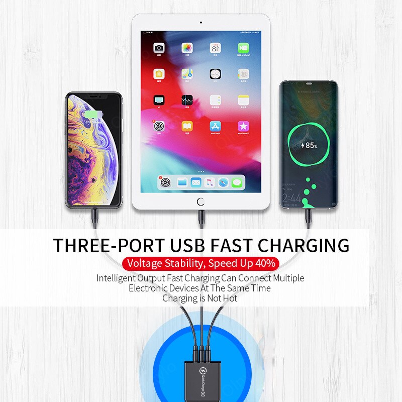 USB Ladegerät Für Smart Telefon 3 Port Schnelle Ladung Für iPhone 12 Xiaomi Mobile Adapter Für Huawei Samsung s10 EU/UNS/UK Wand Ladegeräte