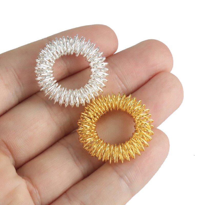 Vinger Ring Toy Stress Relief Spiky Zintuiglijke Lente Vingers Ringen Autisme Anti Speelgoed Stress Kids Vinger Acupressuur Bericht Ring