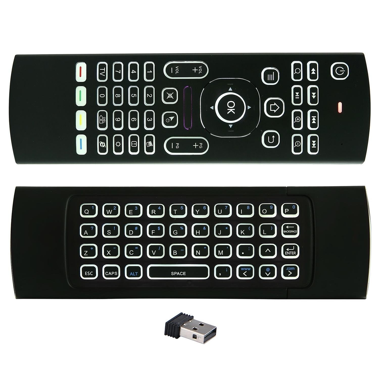 MX3 2.4G Air Mouse Smart Voice Remote Control RF Wireless Keyboard IR Learning Fly Mouse MX3 for Full HD H.265 Android: MX3 Backlight