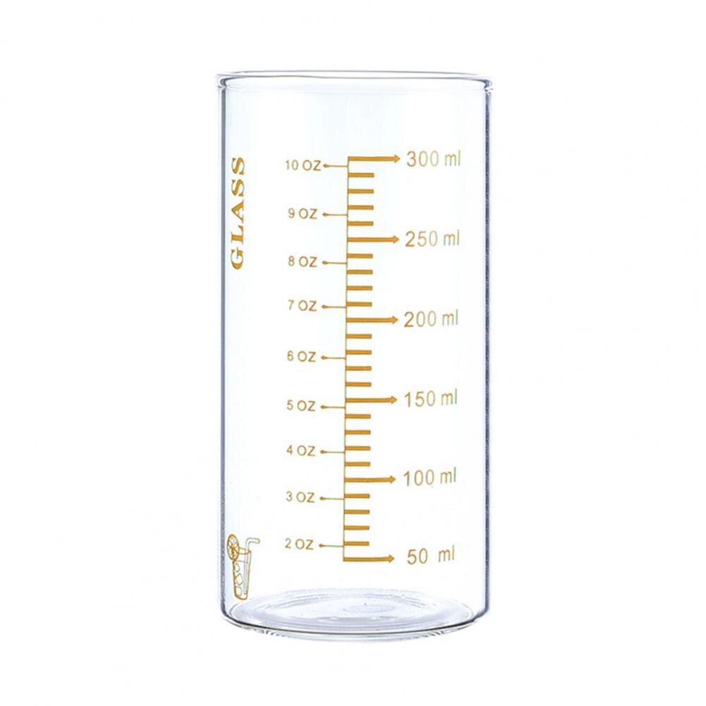 Thuis Afgestudeerd Melk Cup Clear Schaal Hoge Borosilicaatglas Multipurpose Water Mok Voor Kinderen Ontbijt Cup Drinkware: Oranje