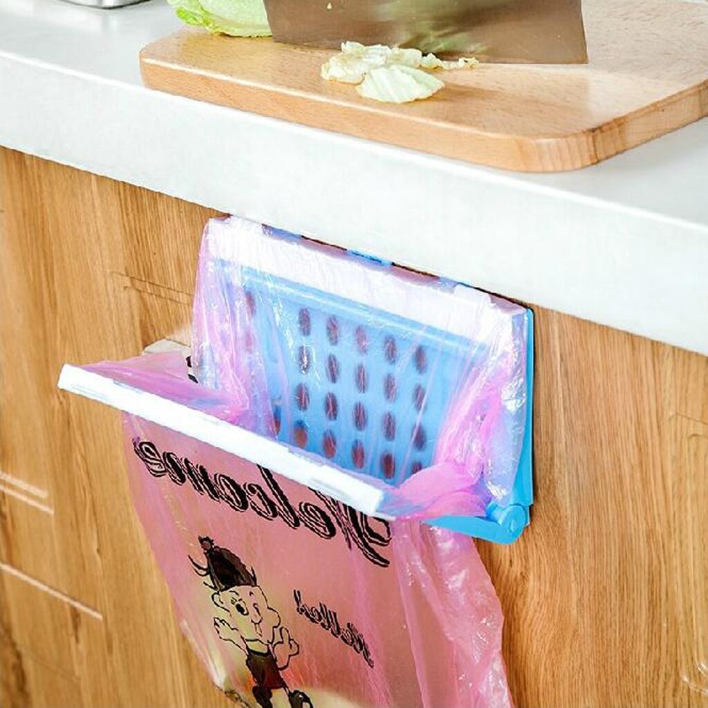 Plastic Trash Rack Portable Hanging Organizer Trash Bag Holder