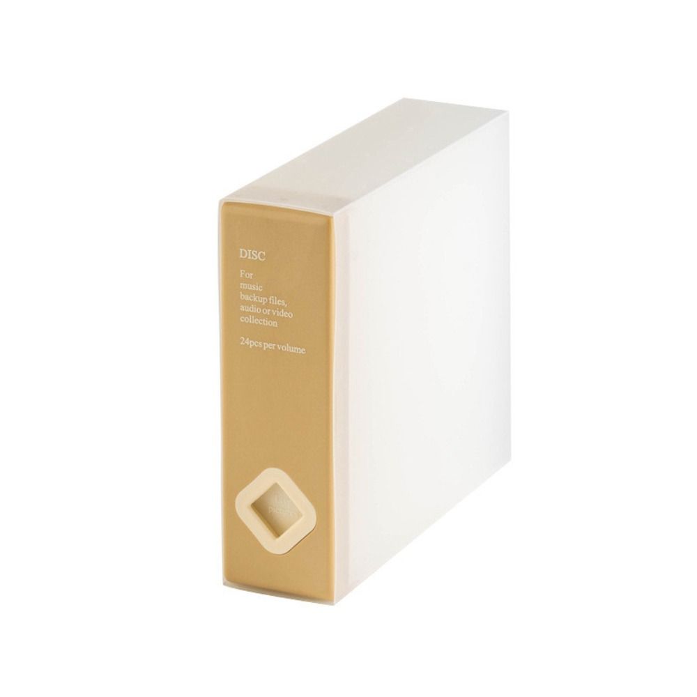 Portable 24 CD Capacity CD Case CD Sleeve Collocation CD Storage Box DVD Wallet DVD Organizer CD Disc Package Bedroom Office: light yellow
