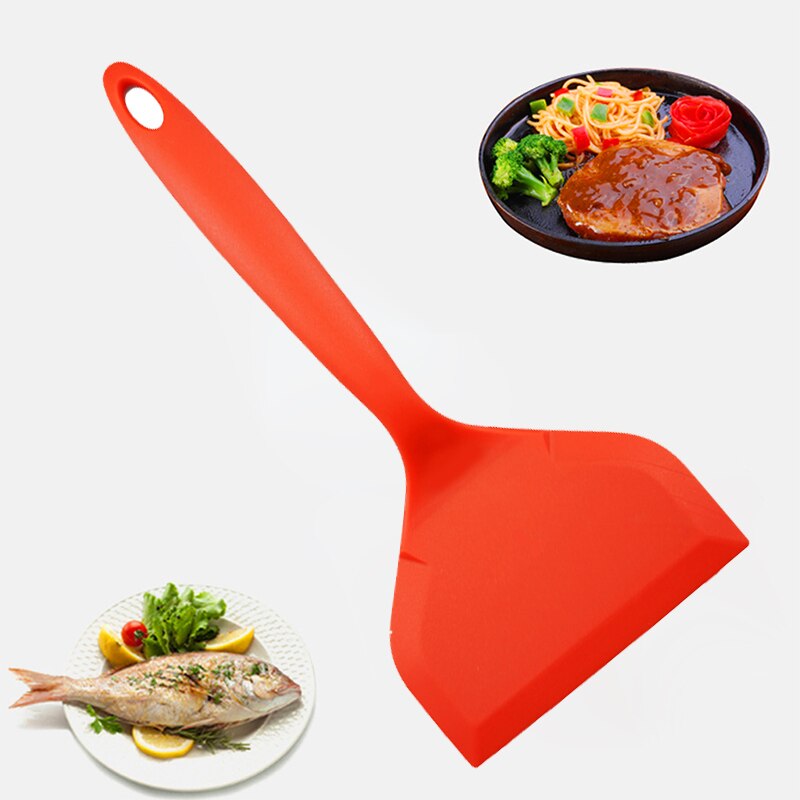Silicone Kitchen Ware Cooking Utensils Spatula Beef Meat Egg Kitchen Scraper Wide Pizza Cooking Tools Shovel Non-stick Spatula