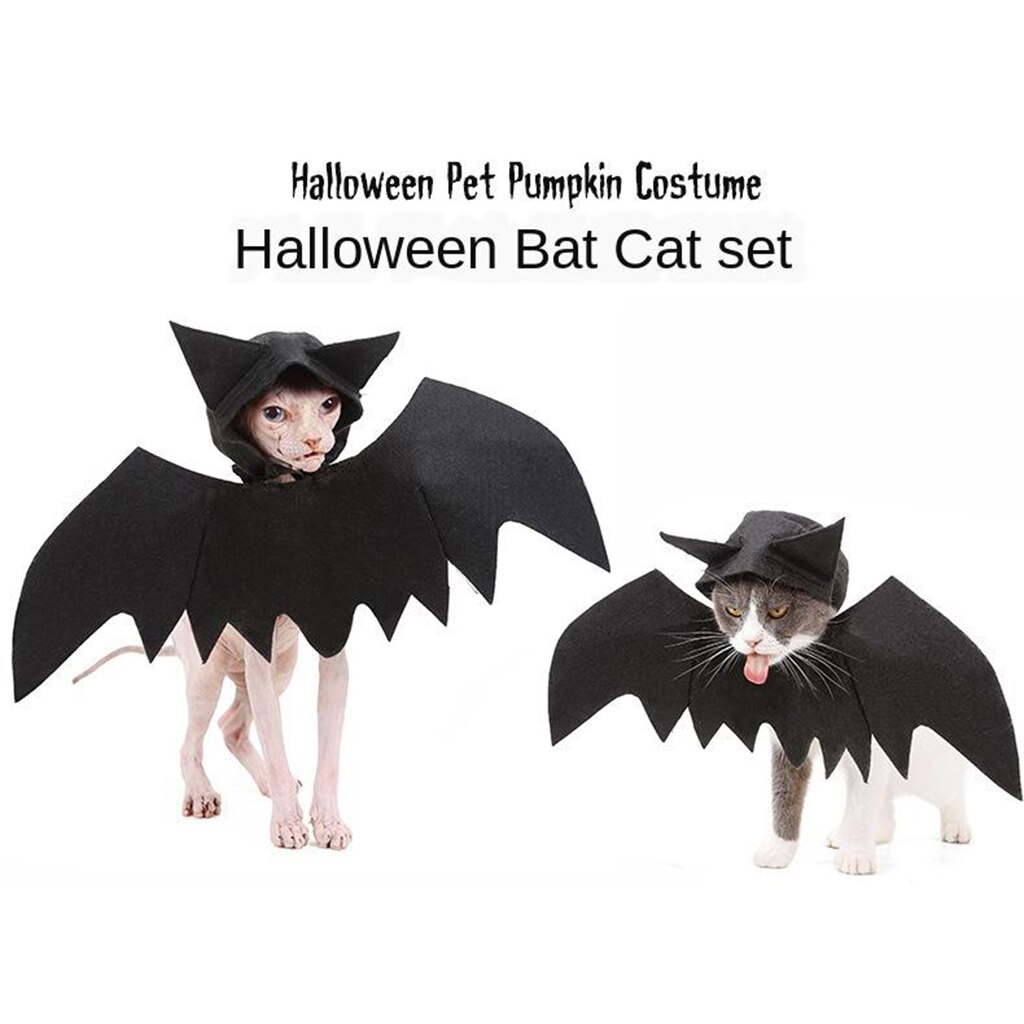 Halloween Pet Dog Cats Black Devil Wings Costume Cute Fancy Dress Mystery