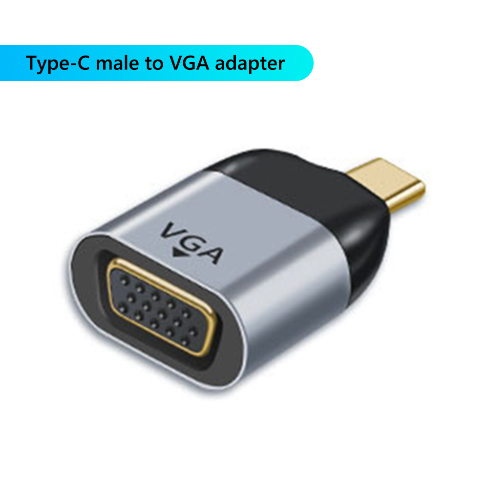 Adaptador macho a hembra, convertidor de enchufe de proyección 4K/8k 60Hz, tipo C a USB 3,1/compatible con HDMI/DP/VGA/Mini DP/RJ45: TypeC to VGA
