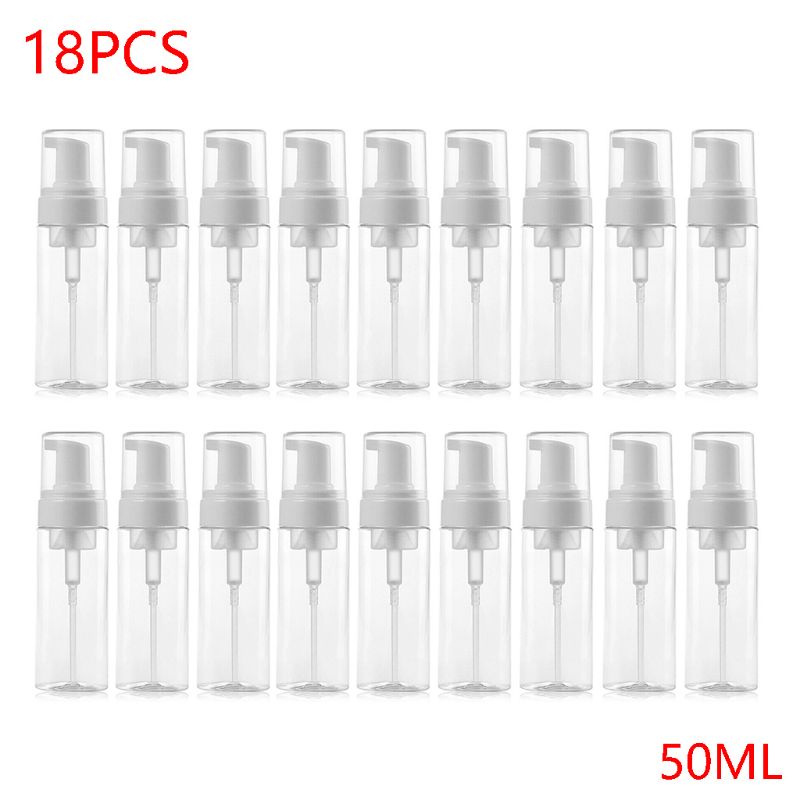 18 pak 50 m l skum dispenser flaske plast bpa fri genopfyldelig mini skummende sæbe dispenser pumpe flasker - til rejser