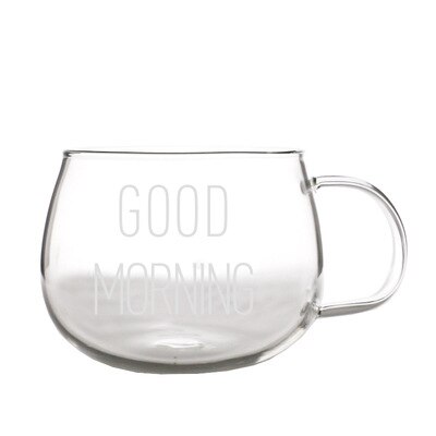 Taza de leche creativa para desayuno, resistente al calor, linda taza de cristal para café de oficina con tapa con , taza de agua: A