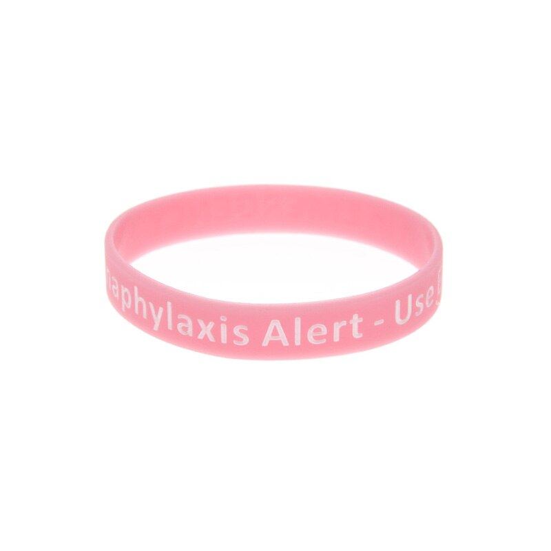 Obh 1Pc Anafylaxie Alert Silicone Rubber Armband Volwassen Grootte Ingeslagen Logo