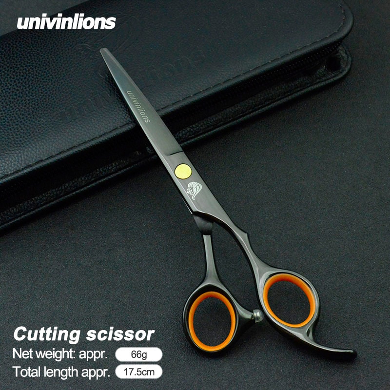 Tijeras de pelo de titanio negro de 6 pulgadas, kit de tijeras de peluquería profesionales, tijeras de peluquero, juego de cortapelos, tijeras de adelgazamiento
