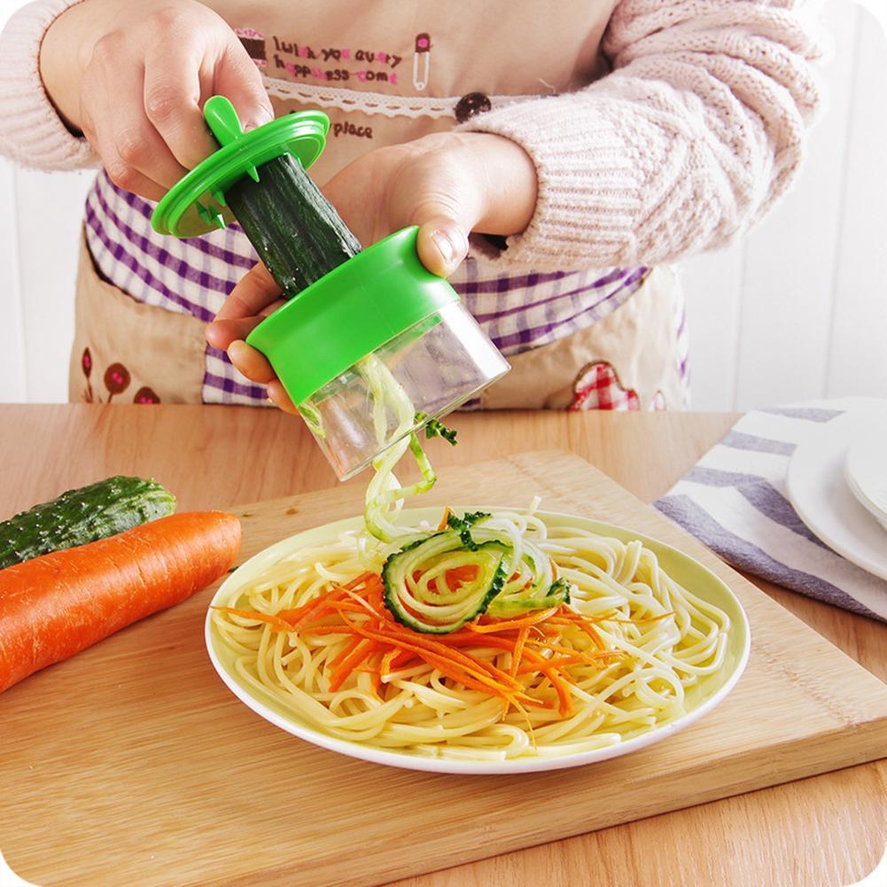 Diy køkken vegetabilsk frugt spiral skiver spiralizer værktøj gadget maker køkken spaghetti rivere nudelpasta courgette  t0 u 5