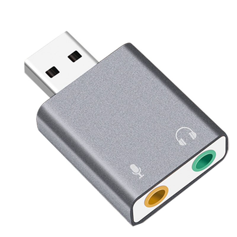 7.1 Channel USB External Stereo Sound o Adapter for Windows XP 7 8 10 Android Linux and Mac Plug and Play: Gray