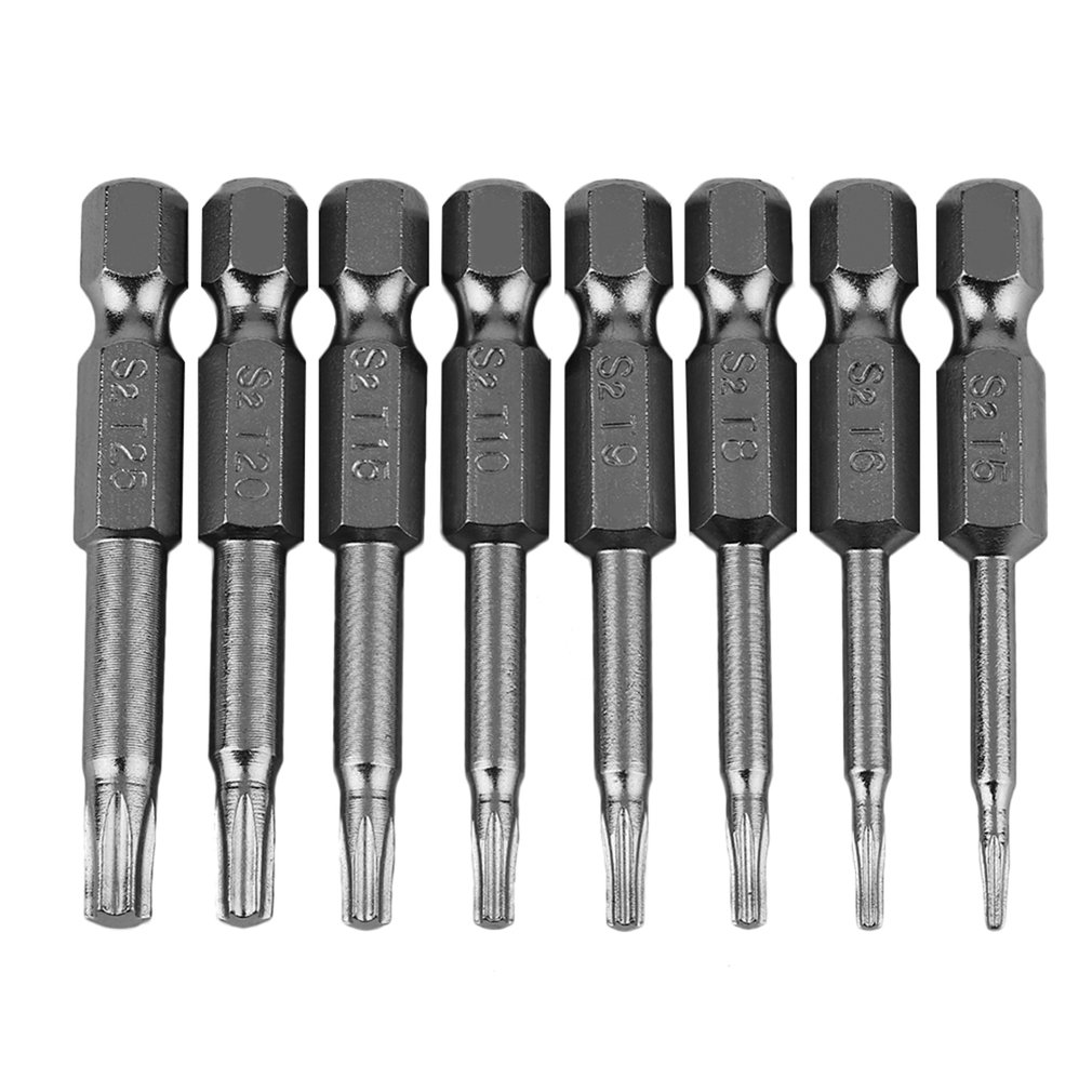 8Pcs and Practical Magnetic Torx Screwdriver Bits Set Electric Screwdriver 50mm Length Best Tool