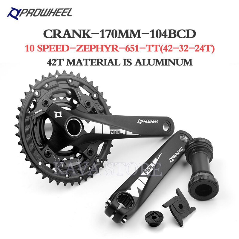 Prowheel Bicycle mtb 10/11 speed Crankset 170MM With Sprockets Bottom bracket BB 36-26T 42-32-24T Mountain Bike Crank Set