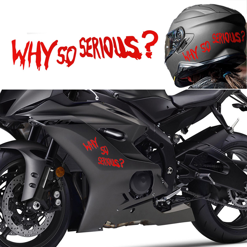 Why So Serious Decals Motorcycle Stickers Car Reflective Stickers Joker Personality Letters Decorative Lamp Vinyl