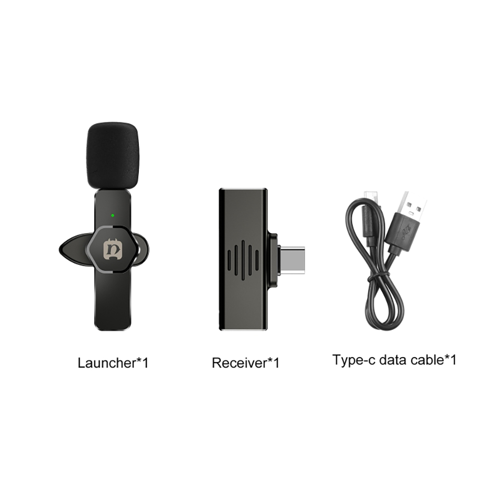 Portable Wireless Lavalier Microphone Clip-on Audio Bluetooth Video Recording Mini for IOS Android