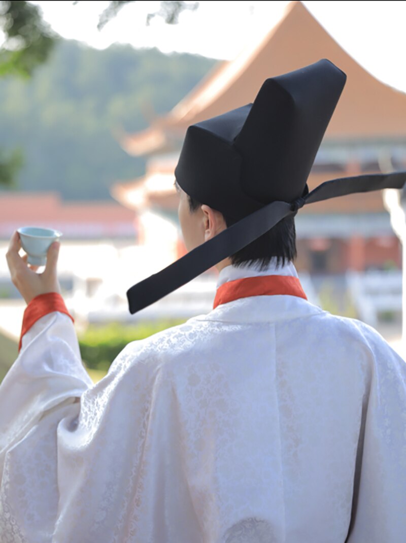 Cappello Hanfu uomo cinese tradizionale antico studente insegnante cappello nero copricapo cappello da uomo dinastia canzone maschile