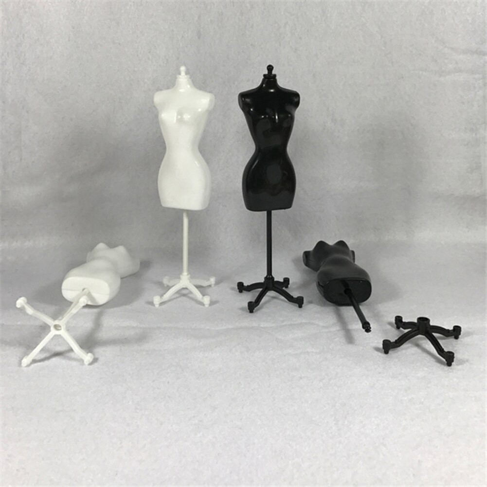 1/6 Vrouwelijke Mannequin Pop Kleding Display Stand Huis Miniatuur Scene Decor Poppenhuis Miniatuur 1:12 Wit Zwart