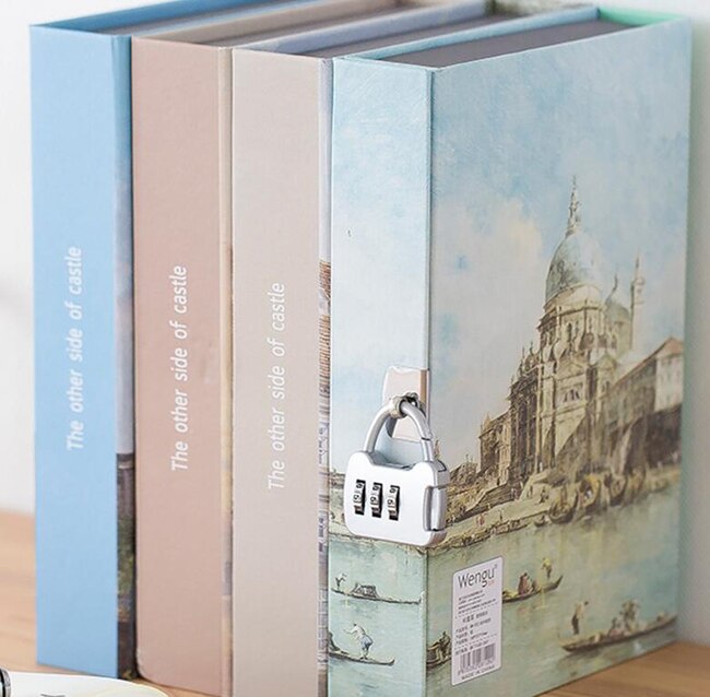 Carnet de notes avec serrure, cahier Secret, journal intime pour enfants et adultes, cryptage littéraire , Illustration de Page en couleur pour femme
