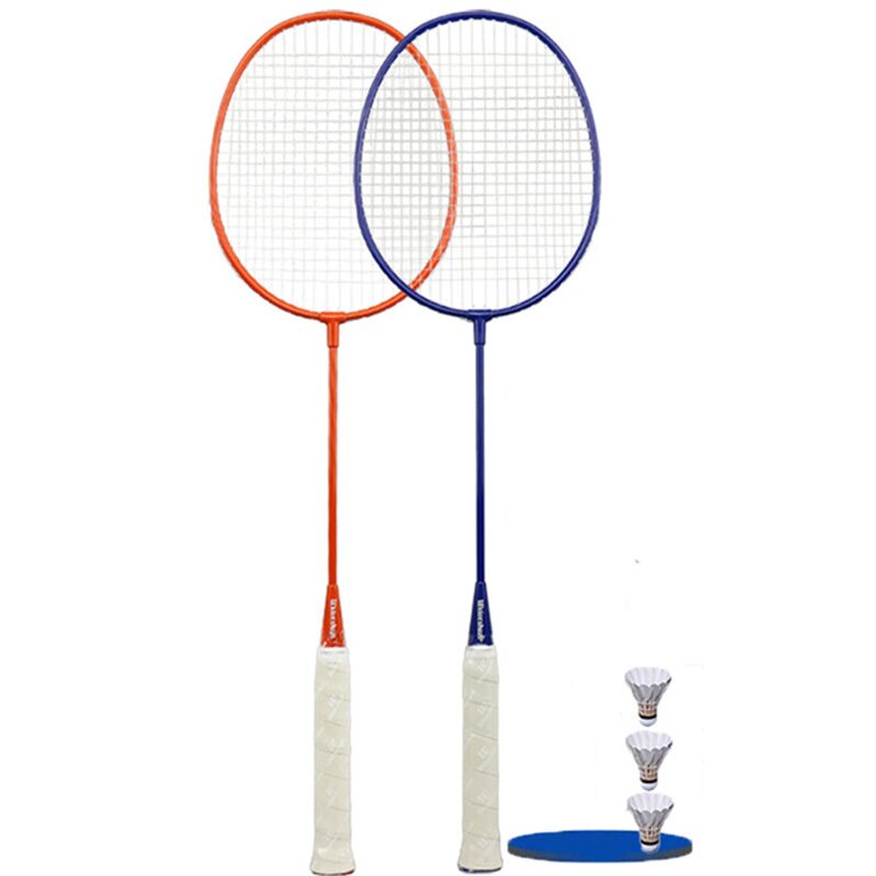 2pcs Badminton Racket Set Double Badminton Racket Titanium Alloy Durable Badminton Racket With Badminton -40: Orange Blue1