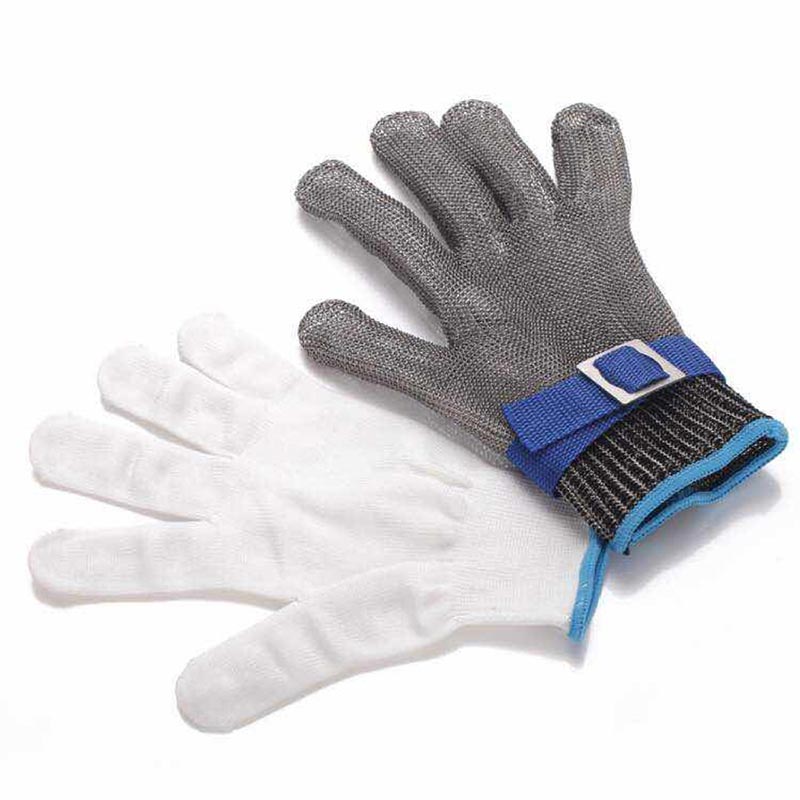 Guantes de malla de carnicero de para proteger contra bacterias, guantes de acero inoxidable 100% para proteger la carne, guantes de hilo antibacteriano