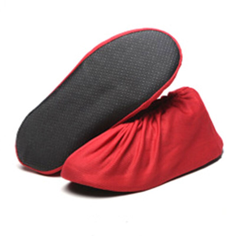 Couvre-chaussures réutilisables, antidérapants, lavables, pour le nettoyage de tapis de sol, couvre-chaussures de ménage, , 1 paire: Rouge