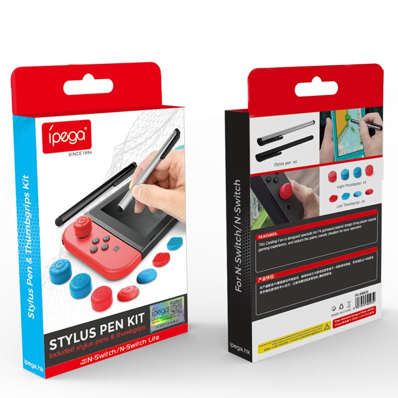 Conjunto de lápiz de silicona de Lápiz de pantalla táctil + tapa de balancín alta + tapa de balancín corta NS juego de bolígrafo táctil para Switch Lite 1: Default Title