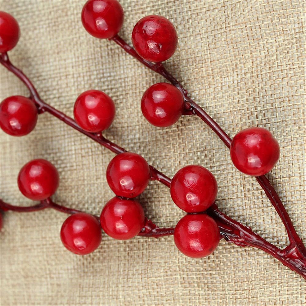 20-26cm rot Beere Strauß Künstliche Kiefer Kegel Blume Zweig Weihnachten Baum Dekoration Hochzeit Party Dekor Festliche Lieferungen