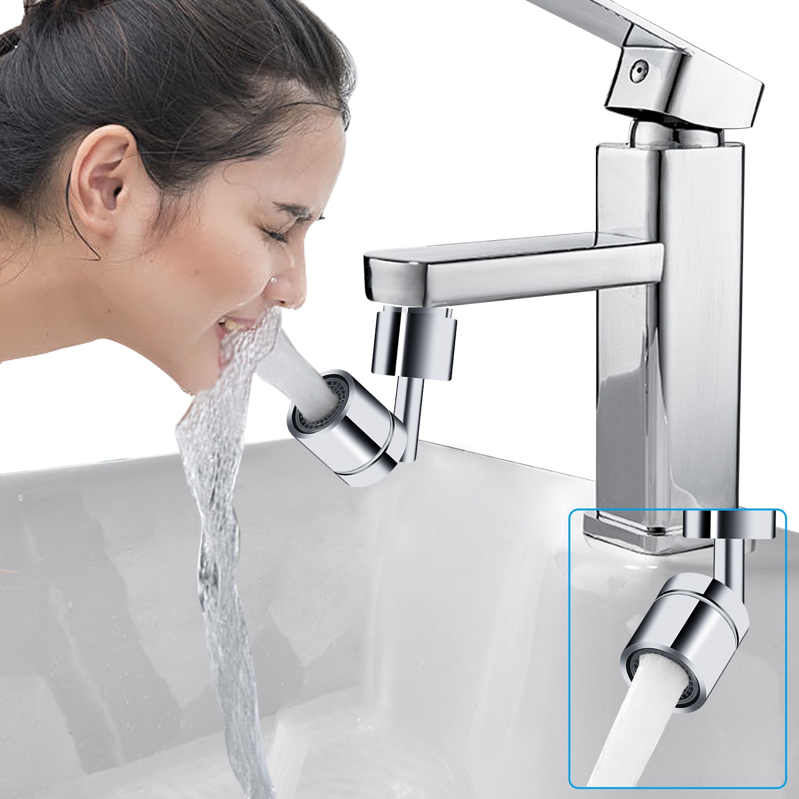 Sink Faucet Aerator 720° Swivel Sink Faucet Aerator Kitchen Bathroom Basin Water Mouth Flowers Prevent Splash Taps Tools