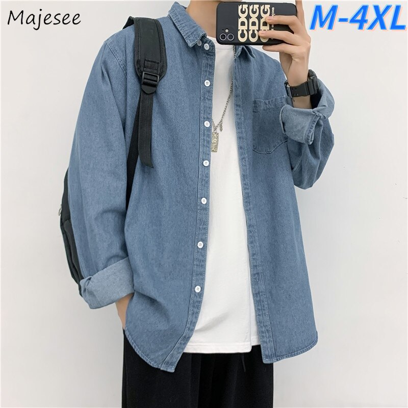 Chaquetas vaqueras de hombre único Breasted Harajuku calle Oversize 4XL Baggy adolescente-encuentro de primavera Retro prendas de vestir Casual