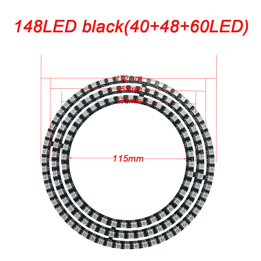 WS2812B Addressable LED Pixel Ring 8 to 241Leds WS2812 5050 RGB LED Diode Ring Color IC Built-in LED: army green