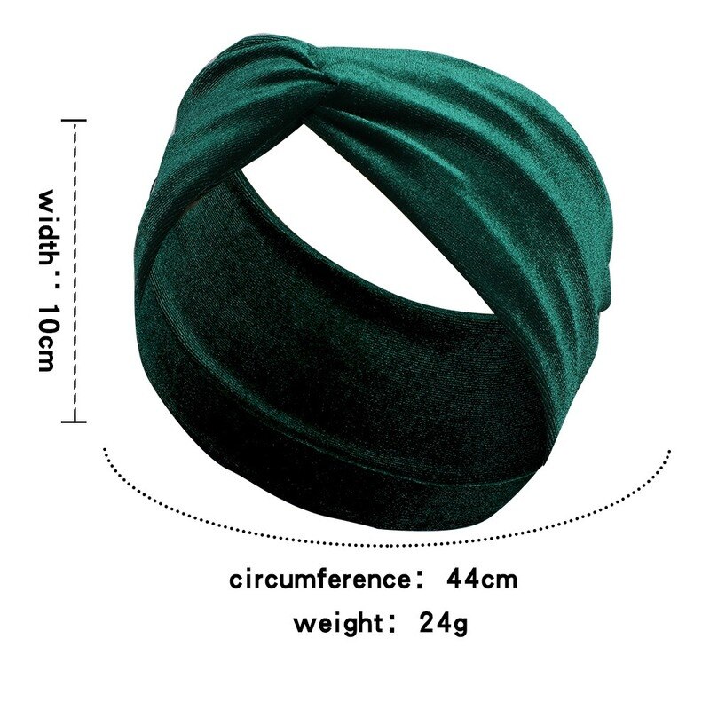 Bandeau en velours doré, couleur unie brillante, nœud croisé polyvalent, accessoires de cheveux pour femmes, Turban large pour dames