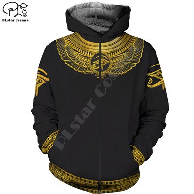 Plstar Cosmos Horus Egyptische God Oog Van Egypte Farao Art Trainingspak Casual 3 Dprint Hoodie/Sweater/Jas/ mannen Vrouwen S-2: Zip hoodies / XXL