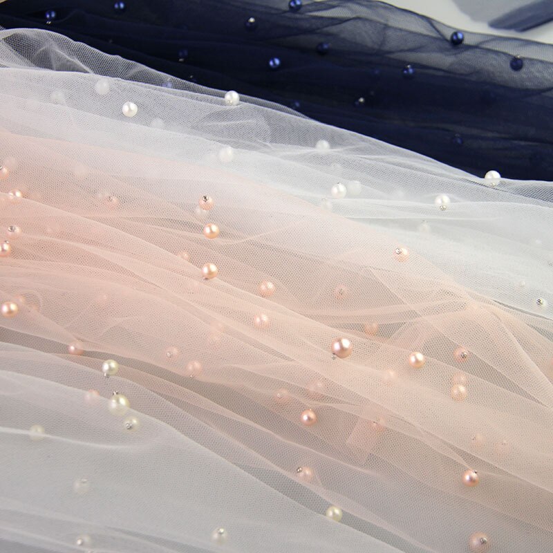 Tissu en Tulle et dentelle perlée, 5 mètres, décoration pour robe, , en Stock, 2022