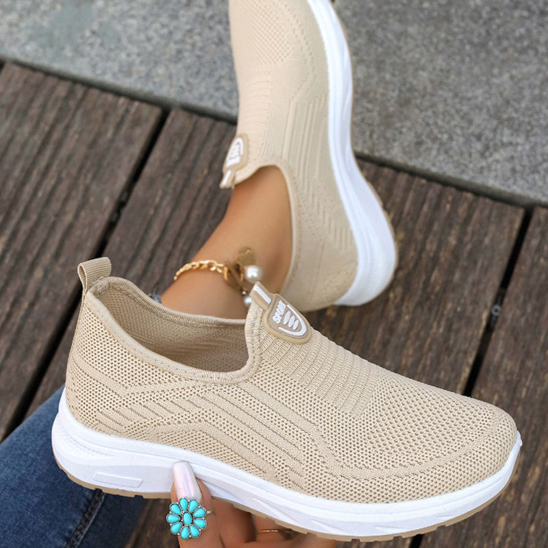Mocassini da ginnastica da donna Tennis Femimino Ladies Slip On Scarpe sportive traspiranti Designer Scarpe a piedi nudi Ballerine: Cachi / 37