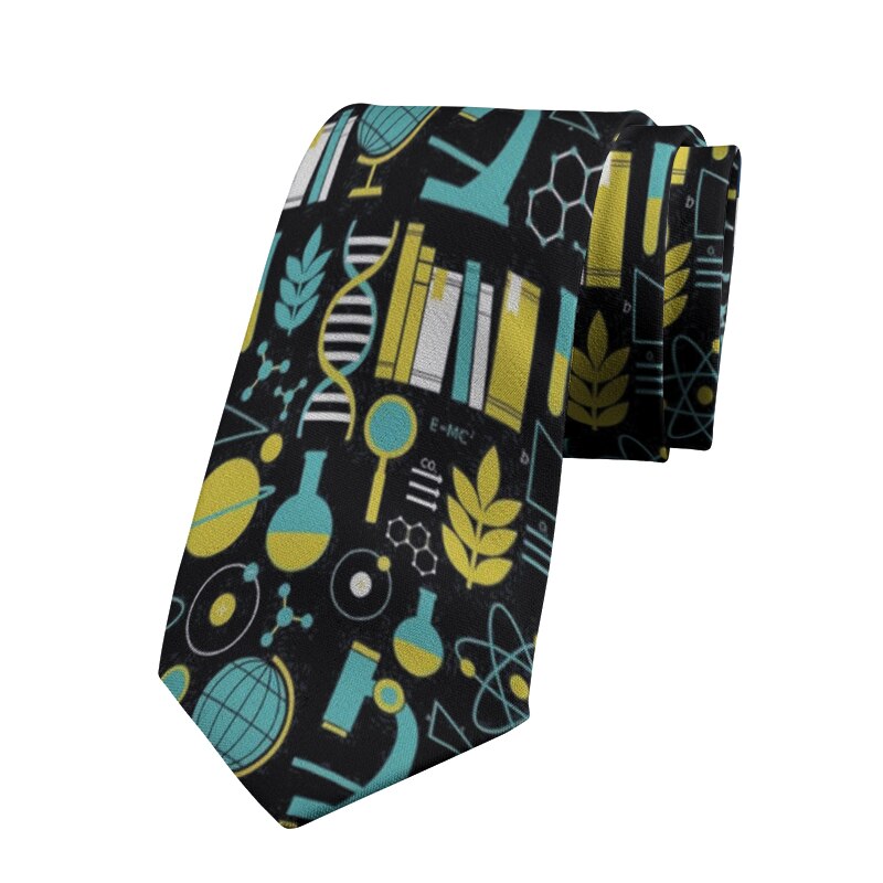Tieteellinen symboli 8cm kravatti miehille unisex matemaattinen kaava rento polyesteri miesten solmio juhlat häätarvikkeet solmio