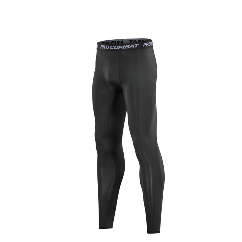 Sportsbukser med knæbeskyttere, 3/4 kompressionsleggings, sorte tights, herre-drenge-ungdomsbukser, fodbold, hurtigttørrende træningsleggings