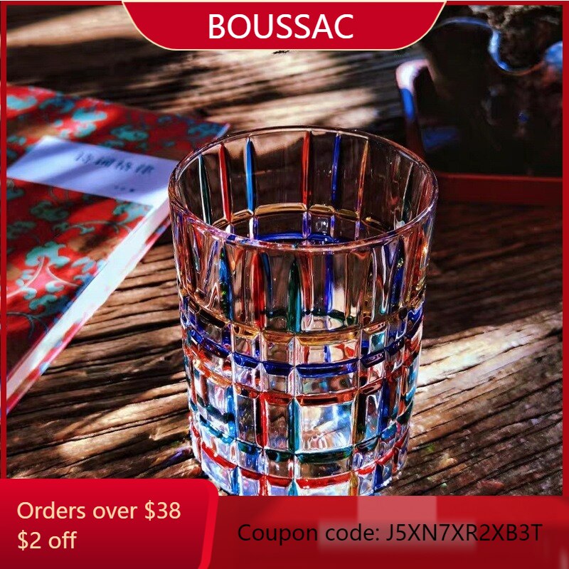 Glass Coffee Cup Hand-painted Line Woven Crystal Glass Whiskey Cup Juice Cup Restaurant Drinking Cup Office Drinking Utensils