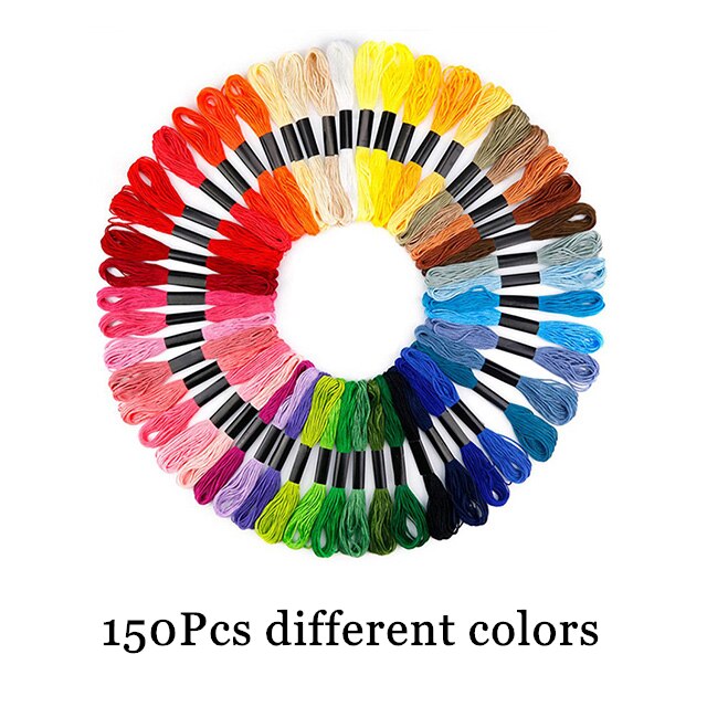 Multicolor Embroidery Thread Cross Stitch Floss Threads Cotton Sewing Skeins Skein Kit DIY Sewing Too 50/100/150/200/250pcs: 150pcs