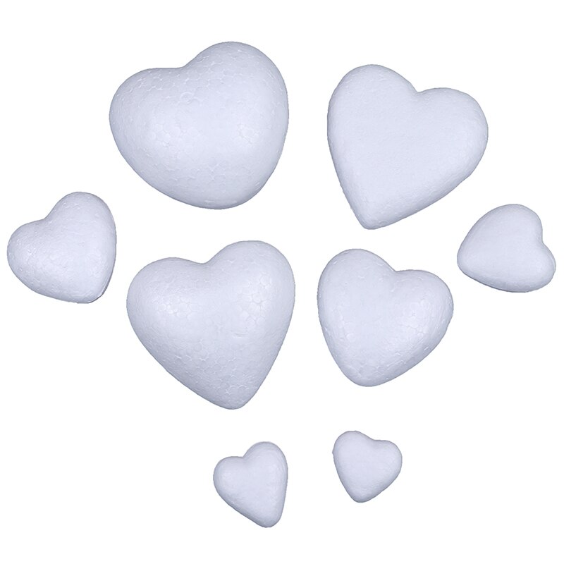 10Pcs Polystyrene Styrofoam Foam Heart-shaped Craft For Christmas Decoration