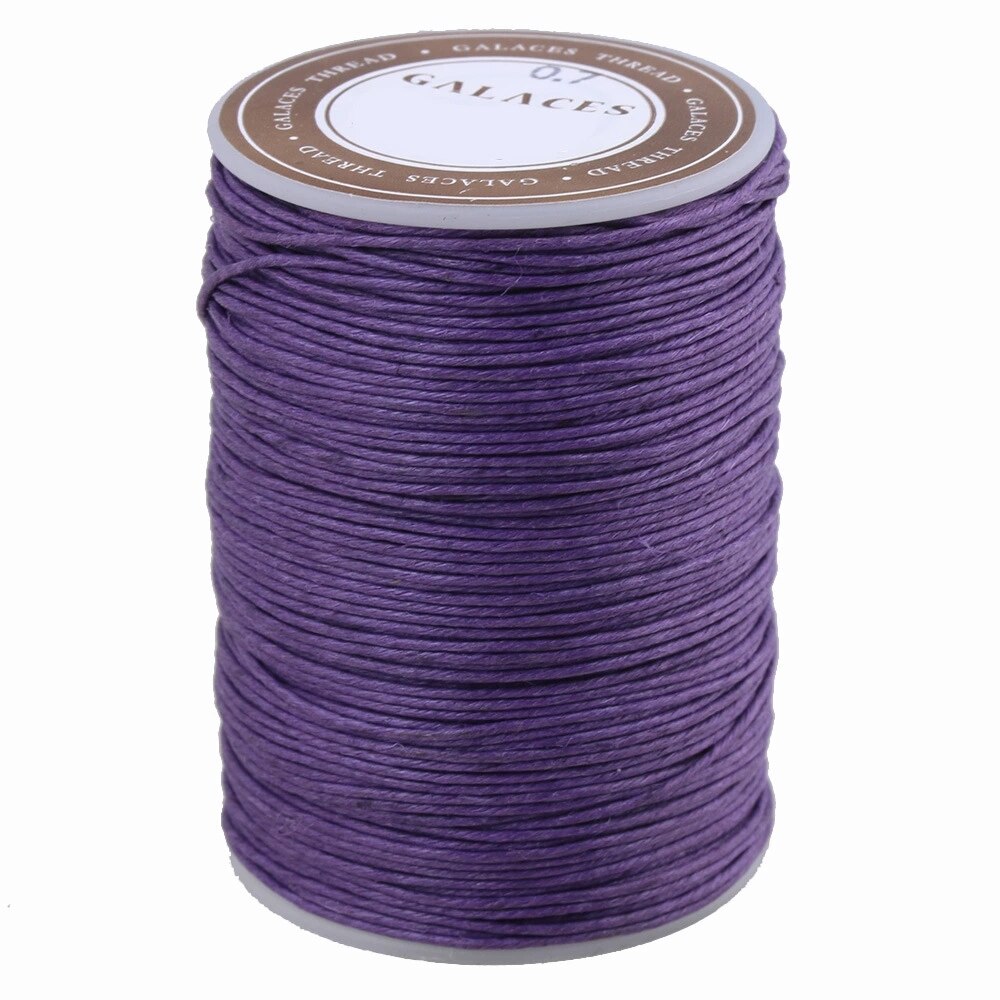 Fil ciré de couture en chanvre | Cuir, artisanal, violet, 0.7mm pour travail manuel, couture du chanvre