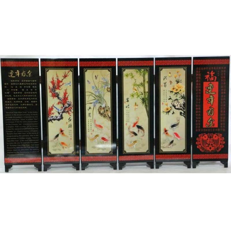 Fine for years have fish lacquer process small screen with Chinese characteristics