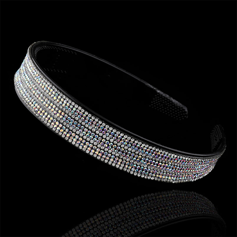 LEVAO Full Rhinestone Hairband for Women Boutique Crystal Hair Hoops Shiny Bezel Headband Wedding Headwear Party Accessories: A