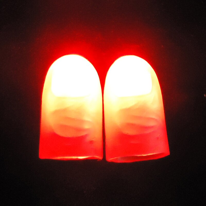 1 paio di Luci su Giocattoli Pollice trucchi di magia Giocattoli per Halloween Del Partito di Spettacolo di Magia di Gomma Dito Pollice illusione Magia di Strada oggetti di scena: Rosso