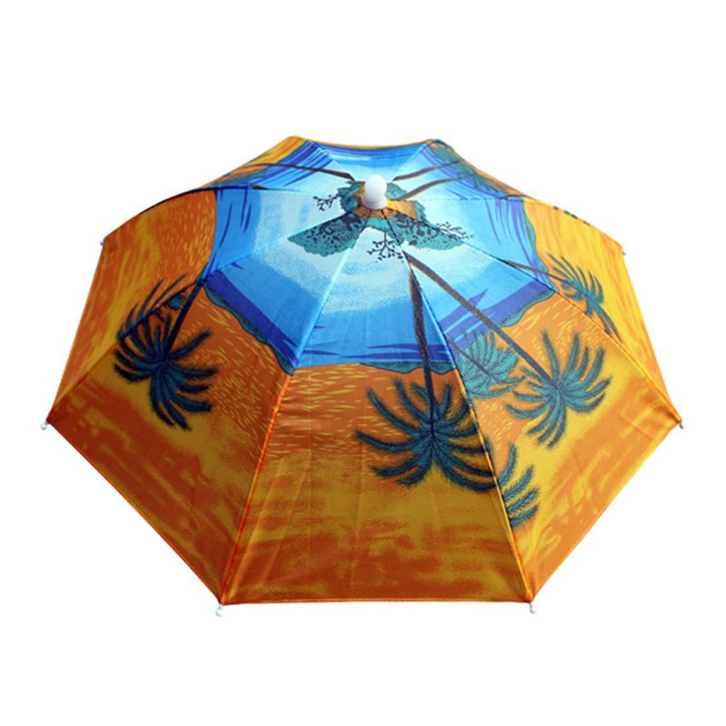 Doven håndfri paraply elastisk pandebånd iført hat paraply solrig regn fiskeri paraply hat plukning te hat paraply: H